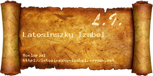 Latosinszky Izabel névjegykártya